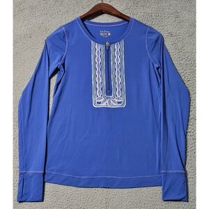 Lilly Pulitzer Luxletic Blue Long Sleeve‎ Athletic Lounge Top Size XS 003784